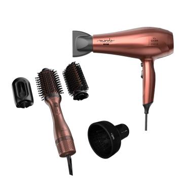 Imagem de Kit Gama Marula Bivolt - Secador Ceramic Ion 2000W + Escova Multicabeças 3D 1200W + Dif...