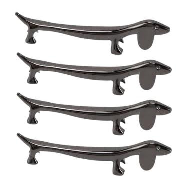 Imagem de GLOGLOW Restos e Suportes de Pauzinhos Descanso de Pauzinho 4pcs, Revestimento de Liga de Zinco, Colher de Jantar Reutilizável para Segurar o Garfo, Armazenamento Versátil, Nan Polido e Liso (Cão de