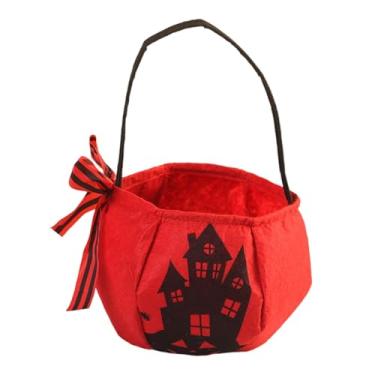 Imagem de Fenteer Sacola de doces para doces de Halloween, embalagem para presentes, bolsa de transporte, sacola de compras reutilizável para decoração de Halloween, Casa