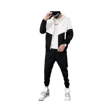 Imagem de Conjunto De Roupas Casuais Masculinas Com Capuz E Calças Jogger, 2 Peç