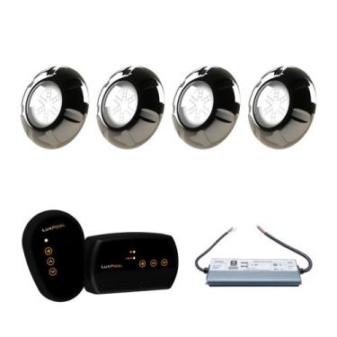 Imagem de Módulo RGB + Fonte Blindada IP68 3A 36W + 4 Refletor Inox 9W - Luxpool