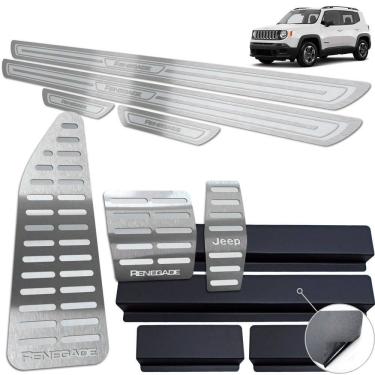 Imagem de Soleira Pedaleira Descanso Jeep Renegade Prata AR Automático