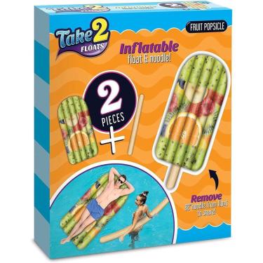 Imagem de Picolé de frutas inflável piscina flutuador tubo e macarrão 2-em-1