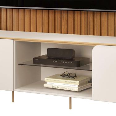 Imagem de Painel TV 75 Pol 275cm Noah e Conjunto Ariane D04 Off/Freijó - Mpozenato