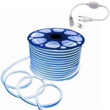 Imagem de Mangueira Led 10m Neon Branco Frio Quente Colorido 127v ou 220v Externa (Azul - 127v)