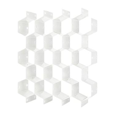 Imagem de DimyFew Organizador de gavetas em formato de favo de mel, caixas de armazenamento de ripas de armário, organizador de gavetas para roupas de bebê, coletes e