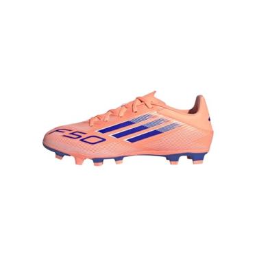 Imagem de adidas Tênis unissex adulto F50 Club Firm Multi Ground, Laranja/azul claro/branco, 9 Women/8 Men