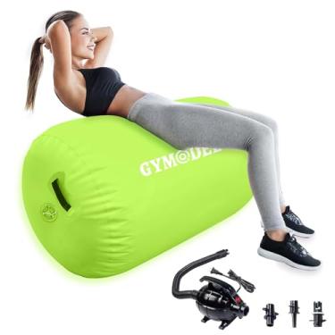 Imagem de Air Roller Gymnastics Barrel Tapete de ar inflável com rolo de ar, tapete de pista de ginástica de barril de ar com bomba para backhandspring/treinamento de torcida/ioga/uso doméstico e ao ar livre