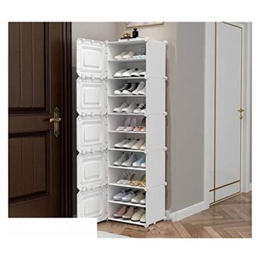 Imagem de Prateleira de sapato, sapateira multicamadas, guarda-roupa, guarda-roupa modular de plástico, organizador de armazenamento de cubos para pendurar roupas, livros, organizador de armazenamento de