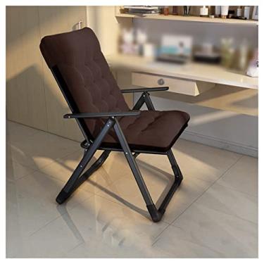 Imagem de UISLA Braço, poltrona, espreguiçadeira, quarto interno, tecido moderno com moldura de aço dobrável, computador estofado, confortável para sala de estar e escritório
