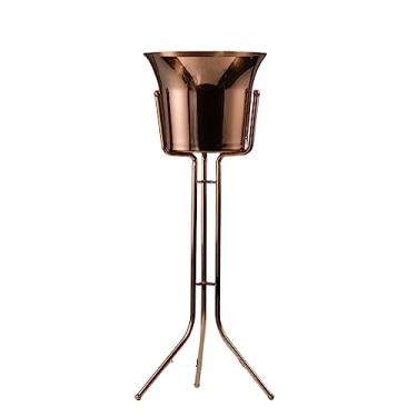 Imagem de Baldes de gelo Balde de gelo de aço inoxidável para vinho com suporte para refrigerador em utensílios de cozinha e bar acessórios de bar para bebidas (ouro rosa)