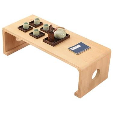 Imagem de Mesa de centro criativa de madeira maciça para quarto, cama, varanda, mesa de centro, estações de trabalho de escritório feita de madeira maciça e estável para muitas ocasiões (Cor: Cor da madeira