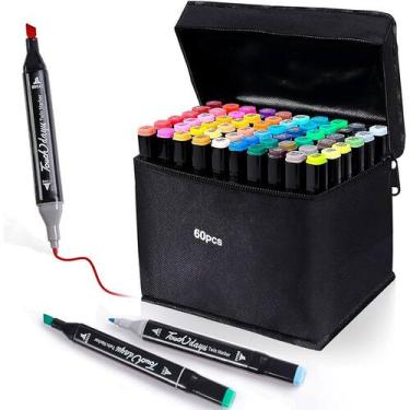 Imagem de Conjunto Canetinhas 60 Unidades Escolar Arco-Íris Profissional - RELET