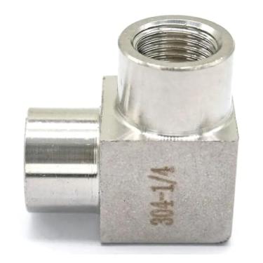 Imagem de 1/10.2 cm BSP Eqaul rosca fêmea cotovelo 90 graus 304 conector adaptador de encaixe de tubo de aço inoxidável pressão operacional 250 bar WWECCQIJ