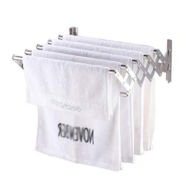 Imagem de Toalheiro barra de aço inoxidável hotel banheiro elegante suporte de toalha cabide montado na parede polido à prova d'água dobrável/70 cm (60 cm)