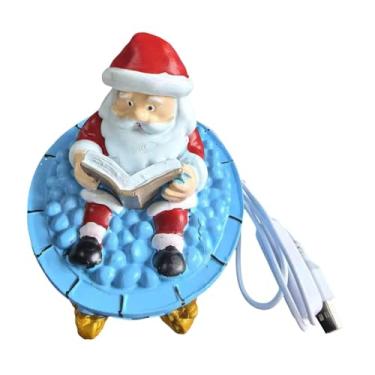 Imagem de Baoblaze Luz noturna LED de Natal, novidade, lâmpada de banho de espuma de Papai Noel, 11x10x13cm, peça central de mesa, iluminação decorativa para sala de, Base de Ouro