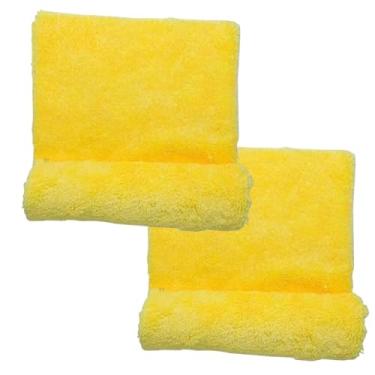 Imagem de Autoamerica Kit de Flanelas Premium Amarelas, 2 Unidades, Corte a Laser, 40x60cm, 300GSM, para Limpeza Automotiva