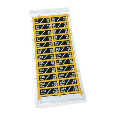 Imagem de KiBcsLic Etiquetas de decalques para pilhas de pesos, acessórios para equipamentos de exercício, adesivos de peso para treino de força, 5kg Preto E Amarelo