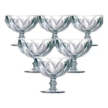 Imagem de Conjunto Taças Sobremesa 6 Peças Modelo Diamante 325Ml Bico