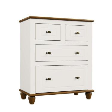 Imagem de Cômoda Retrô 2+2g Off White-nogueira