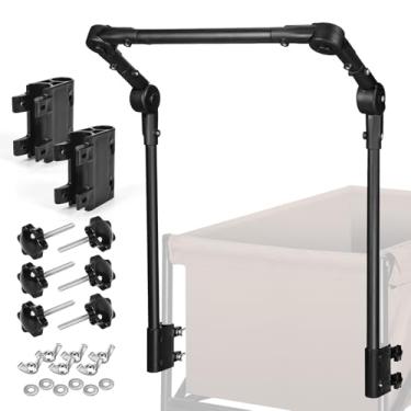 Imagem de Kit de alça dobrável de carrinho de praia dobrável para carrinhos de bebê, acessório universal ajustável para a maioria dos tamanhos, armação de metal redonda ou quadrada