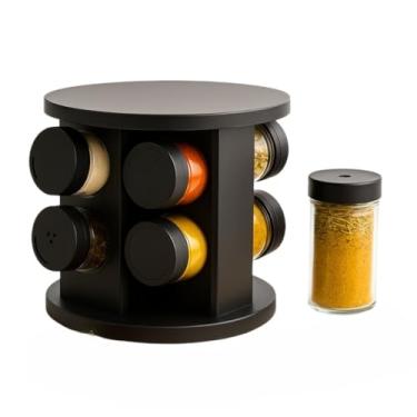 Imagem de Porta Condimentos Profissional Giratório com Potes de Vidro e Tampa Dosadora - Organizador Rápido para Temperos(6 Potes)