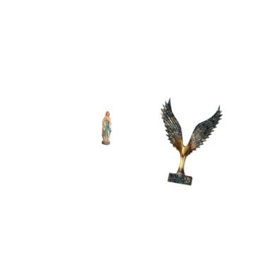 Imagem de Fenteer Escultura em Resina Da Virgem Maria, Senhora Lutero, Obra de Arte Decorativa, Estatueta Do Abençoado Jesus com Asas Abertas, Ornamento Feng Shui para