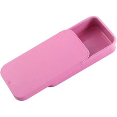 Imagem de Mini caixa de lata vazia retangular de metal rosa 60 x 34 x 11 mm, caixa organizadora de joias pequenas caixas decorativas