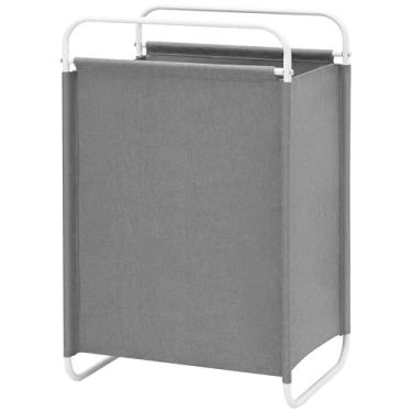Imagem de STO STO Cesto de roupa suja, cesto de roupa suja de 75 L com saco de tecido revestido, cesto de roupa suja leve e portátil, cesto de roupa suja com moldura de metal para lavanderia, quarto, armário e