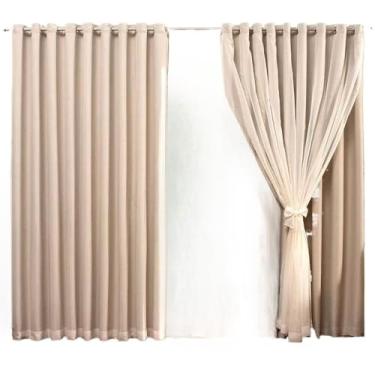 Imagem de Cortina 3,00 x 2,50 c/VOIL Branco - Decoração Quarto, Sala, Escritório, Janela(AVELA)