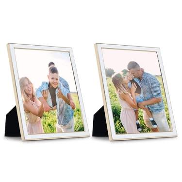 Imagem de Sheffield Home Porta-retrato de mesa – Moldura decorativa esmaltada de ferro para casa ou escritório, 12 x 18 cm, branca