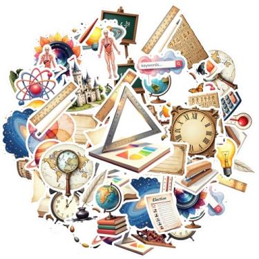 Imagem de 35 peças Adesivos de papelaria para educação, ciência, história, geografia, arte, arte, professor, papelaria, histórico, para notebook, bagagem, copo de celular, faça você mesmo, celular, laptop