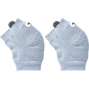 Imagem de Joelheira Antiderrapante para Bebê Engatinhar Urso Azul BUBA