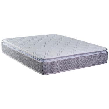Imagem de Colchão Queen Size Luckspuma Valência Comfort com Molas Ensacadas e Pillow Top 28x158x198cm - Cinza Rústico/Branco