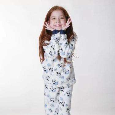 Imagem de Pijama Fleece Infantil Pandinha unissex Dunabella - dunabella clothing