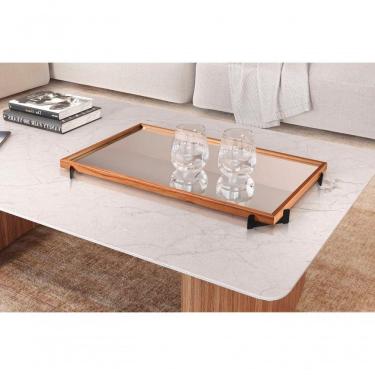 Imagem de Bandeja Decorativa Gala Preto Com Espelho Cor:castanho