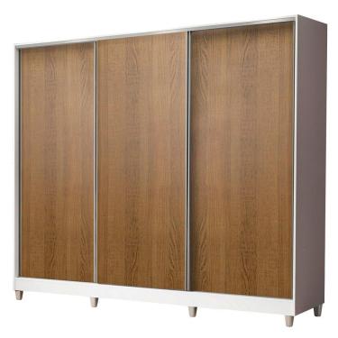 Imagem de Guarda Roupa Royale 100% MDF 3 Portas de Correr 8 Pés Madesa