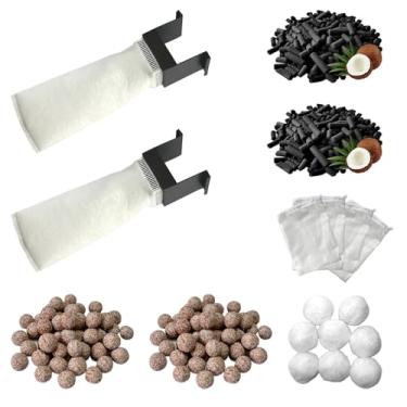 Imagem de Kit de manutenção de mídia de filtro de 18 peças de substituição para todos os aquários de mesa Innovative Marine Fusion AIO, inclui meias de filtro de 200 mícrons, bolas de fibra, carbonos ativos