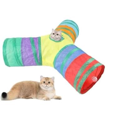Imagem de Túnel Interativo para Animais de Estimação, Brinquedo Dobrável e Colorido para Gatos, Cães e Coelhos - Diversão e Exercício