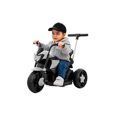 Imagem de Mini Moto Esportiva Elétrica Infantil, Cinza, 6V, com Controle Remoto, Luzes e Sons, Suporta até 30kg, para Crianças a partir de 3 Anos, 80x75x40cm