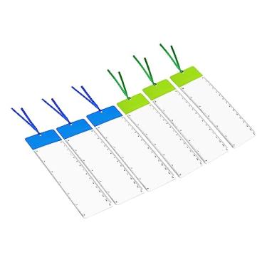 Imagem de Generic Lupa de marcador de página com régua, pacote com 6, lente de aumento de 3 páginas para baixa visão, pessoas lendo livros, revistas, jornais, 2 cores