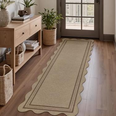 Imagem de LORWER Tapete de juta moderno e fácil, corredor de cozinha 5 x 15 cm, tapete lavável para corredores, tapete de casa de fazenda, antiderrapante, para uso interno e externo, tapete de porta