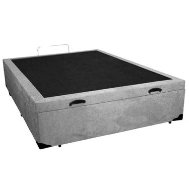 Imagem de Cama Box Baú Casal Suede Sereneprime Cinza 138x188x44
