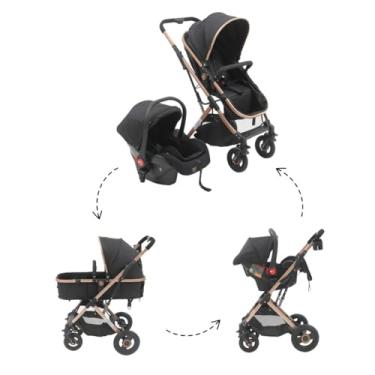 Imagem de Carrinho c/Bebê Conforto Reversível Elysian Maxi Baby (Preto)