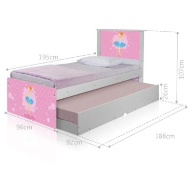 Imagem de Bicama Juvenil Adesivada BailariClássica com Colchões