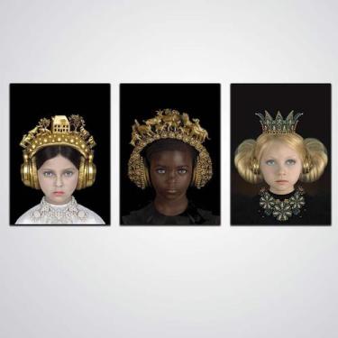 Imagem de Quadros Decorativos 3 Peças Meninas Princesas - Quadros Tac