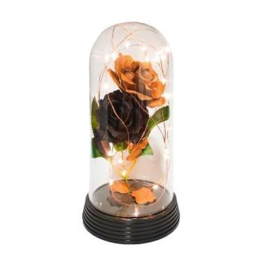 Imagem de Luminária Rosa Dupla Dourado E Preto Presente Para Namorada - Amor Lin