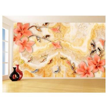 Imagem de Papel De Parede 3D Floral Textura Sala Flores 3,5M Xfl259 - Você Decor
