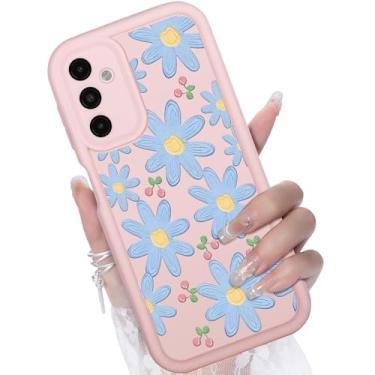 Imagem de CASBST Capa para Samsung Galaxy A35 5G, design criativo de flores para meninas e mulheres, capa de silicone líquido, moldura mais grossa à prova de choque e resistente a arranhões para Samsung A35