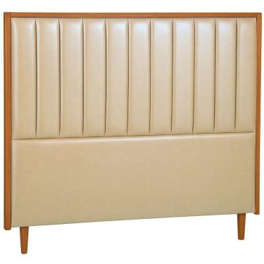 Imagem de Cabeceira Estofada Queen Imperial Couro Pérola 160 Cm